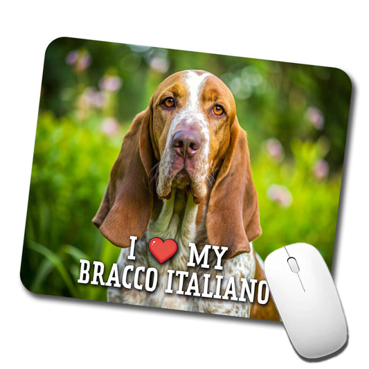 I Love My Bracco Italiano Dog Heart Low Profile Mouse Pad Mat