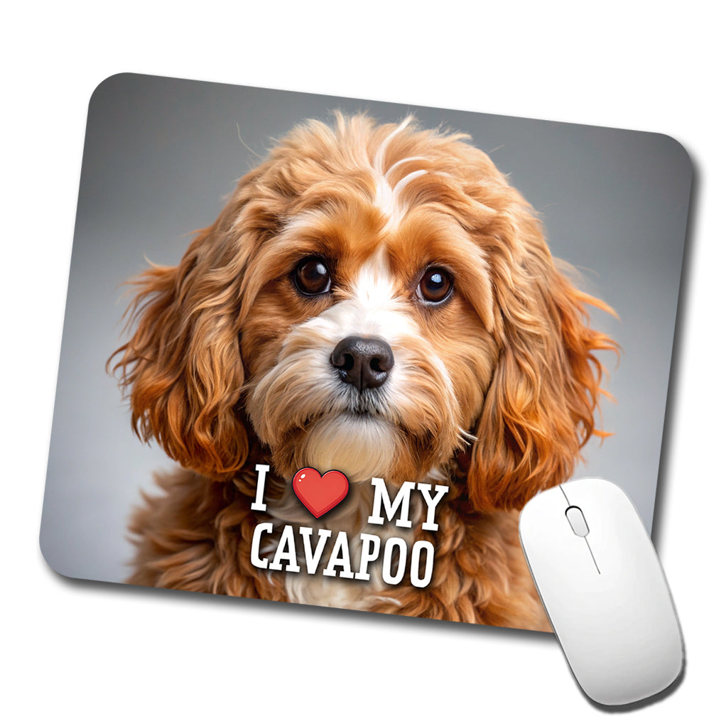 I Love My Cavapoo Dog Heart Low Profile Mouse Pad Mat