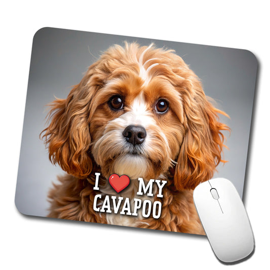 I Love My Cavapoo Dog Heart Low Profile Mouse Pad Mat