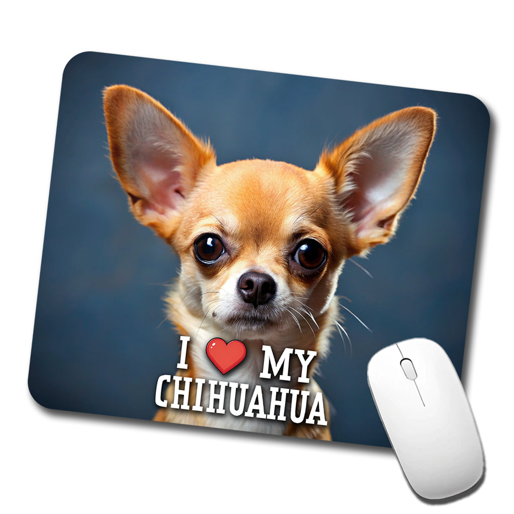 I Love My Chihuahua Dog Heart Low Profile Mouse Pad Mat