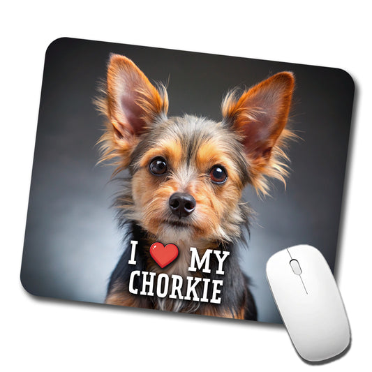 I Love My Chorkie Dog Heart Low Profile Mouse Pad Mat