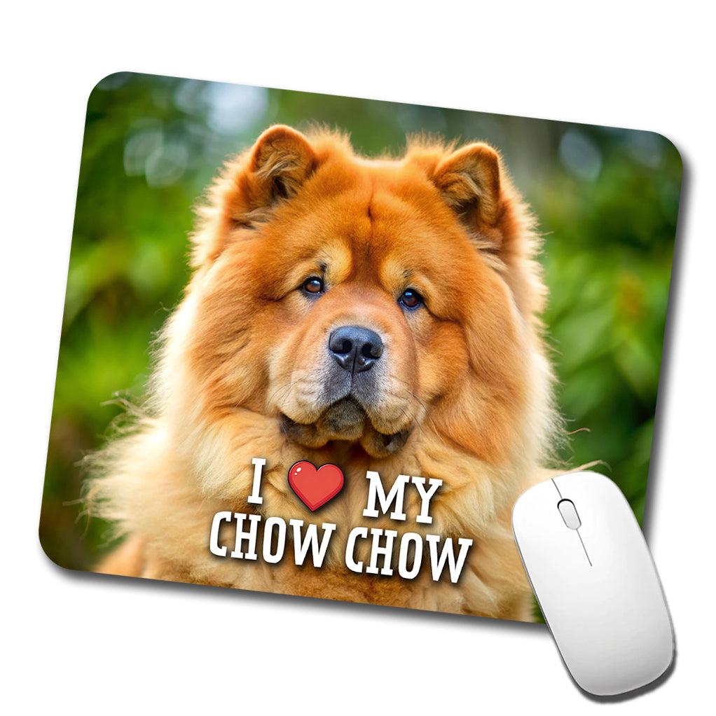 I Love My Chow Chow Dog Heart Low Profile Mouse Pad Mat