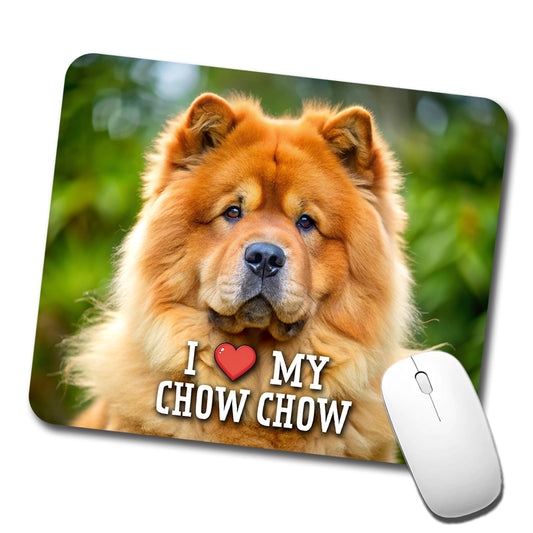 I Love My Chow Chow Dog Heart Low Profile Mouse Pad Mat