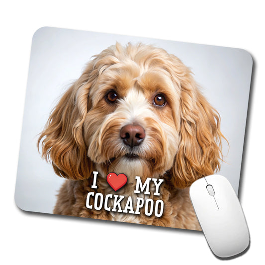 I Love My Cockapoo Dog Heart Low Profile Mouse Pad Mat