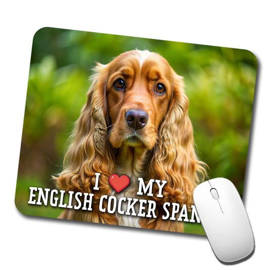 I Love My English Cocker Spaniel Dog Heart Low Profile Mouse Pad Mat