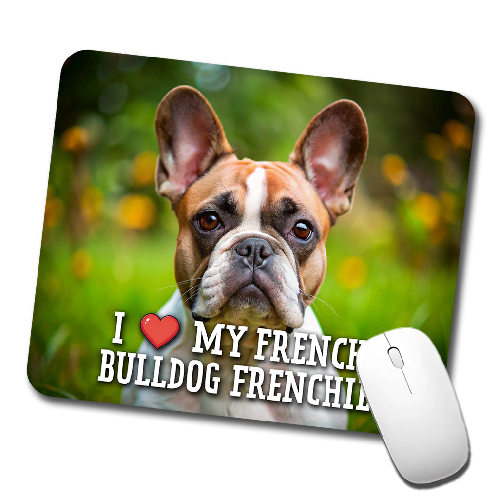 I Love My French Bulldog Frenchie Dog Heart Low Profile Mouse Pad Mat