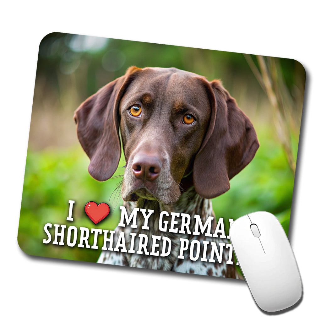 I Love My German Shorthaired Pointer Dog Heart Low Profile Mouse Pad Mat
