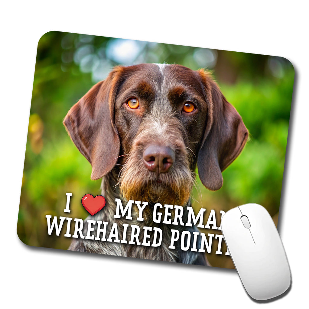 I Love My German Wirehaired Pointer Dog Heart Low Profile Mouse Pad Mat