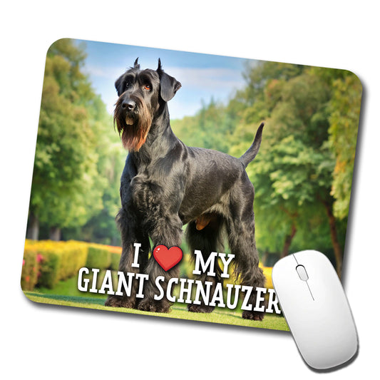I Love My Giant Schnauzer Dog Heart Low Profile Mouse Pad Mat