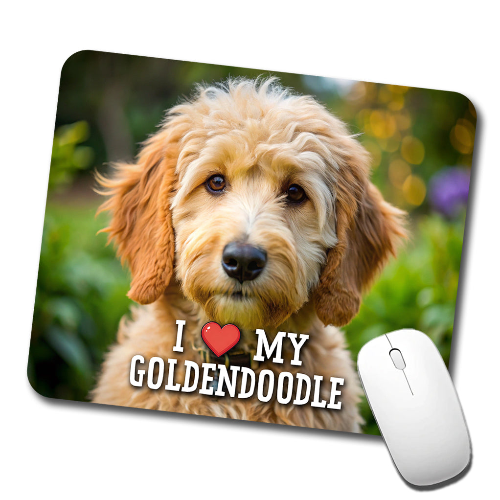 I Love My Goldendoodle Dog Heart Low Profile Mouse Pad Mat