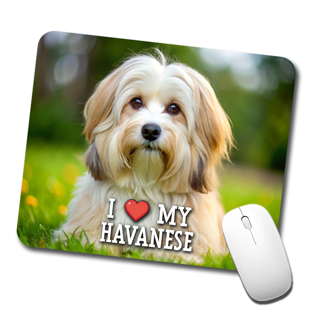I Love My Havanese Dog Heart Low Profile Mouse Pad Mat