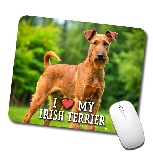 I Love My Irish Terrier Dog Heart Low Profile Mouse Pad Mat
