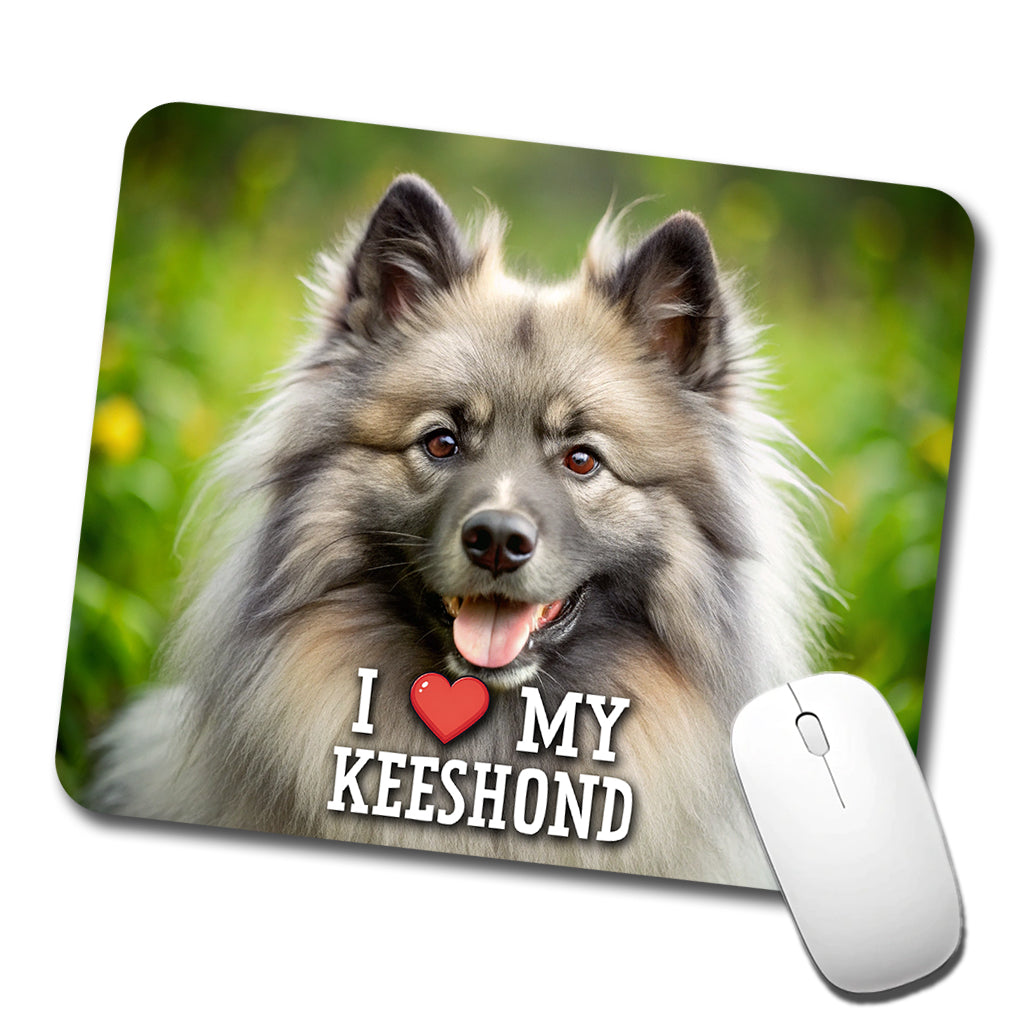 I Love My Keeshond Dog Heart Low Profile Mouse Pad Mat