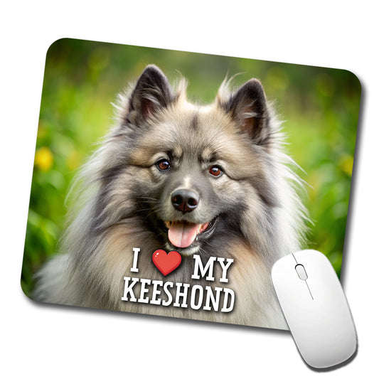 I Love My Keeshond Dog Heart Low Profile Mouse Pad Mat