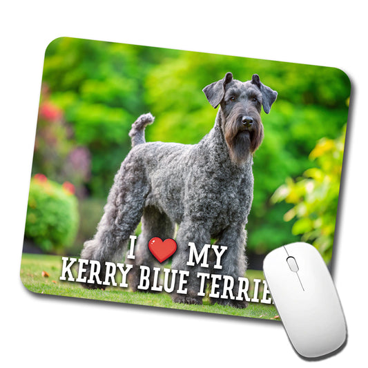 I Love My Kerry Blue Terrier Dog Heart Low Profile Mouse Pad Mat