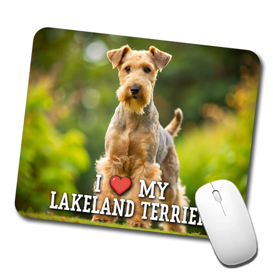 I Love My Lakeland Terrier Dog Heart Low Profile Mouse Pad Mat