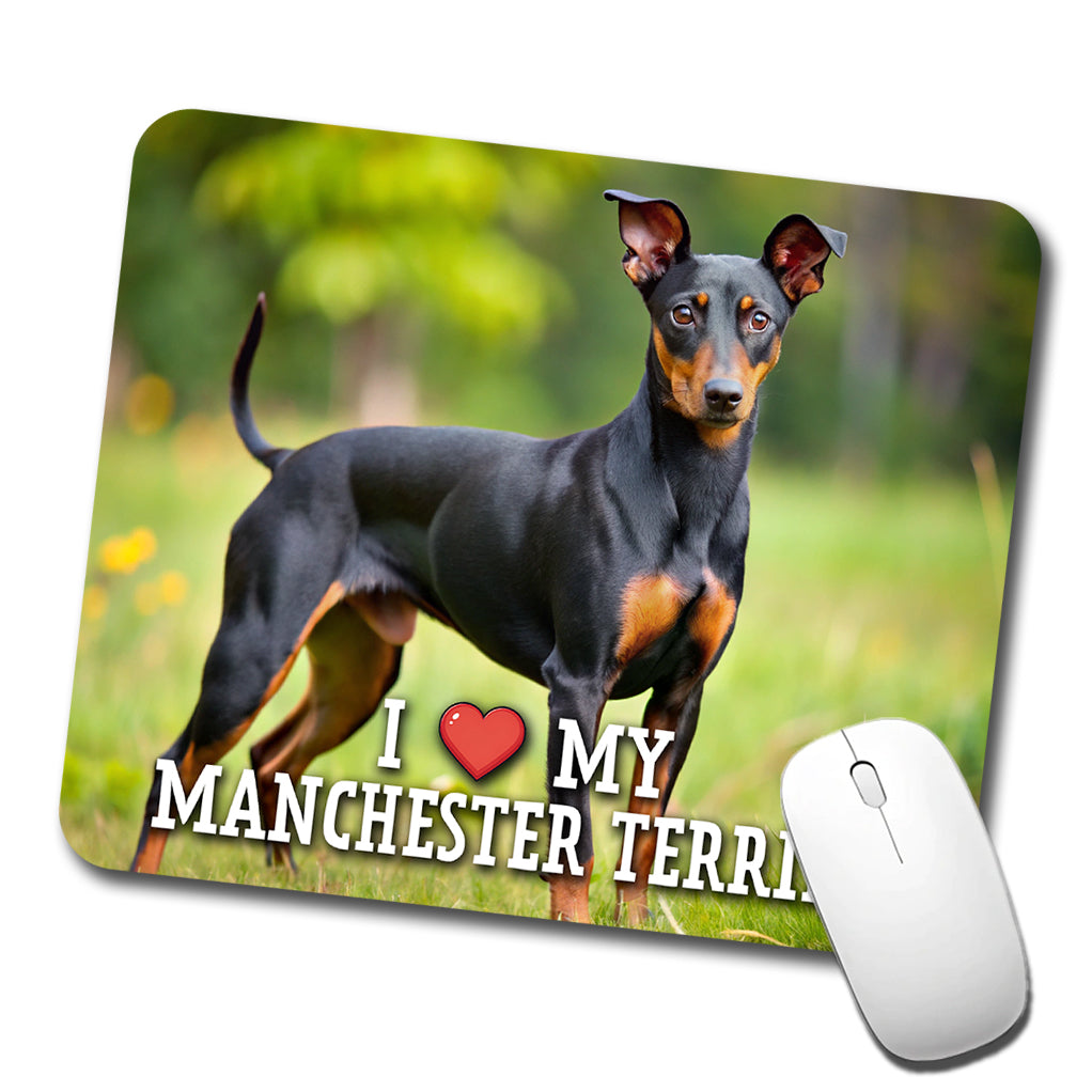 I Love My Manchester Terrier Dog Heart Low Profile Mouse Pad Mat