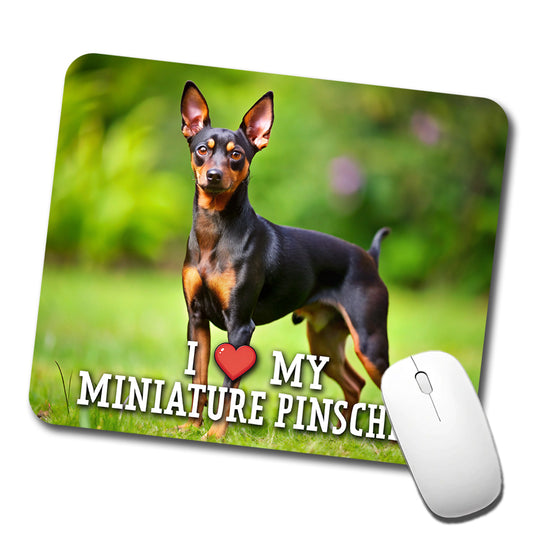 I Love My Miniature Pinscher Dog Heart Low Profile Mouse Pad Mat