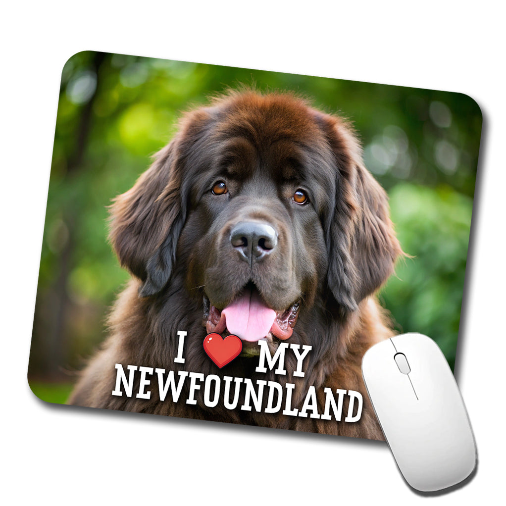 I Love My Newfoundland Dog Heart Low Profile Mouse Pad Mat