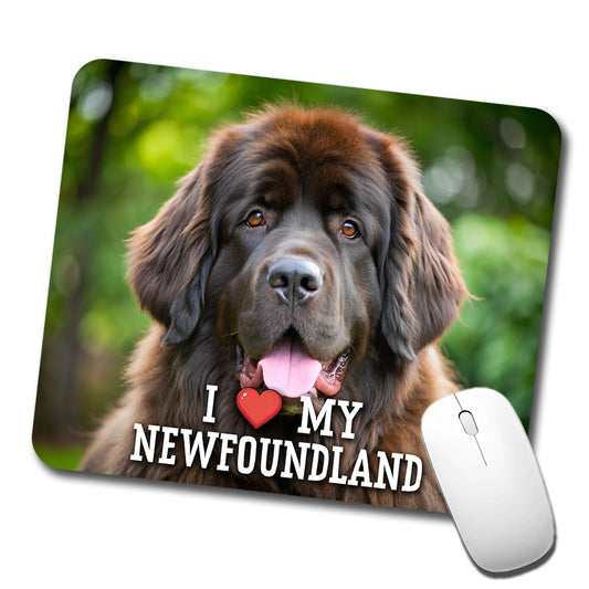 I Love My Newfoundland Dog Heart Low Profile Mouse Pad Mat