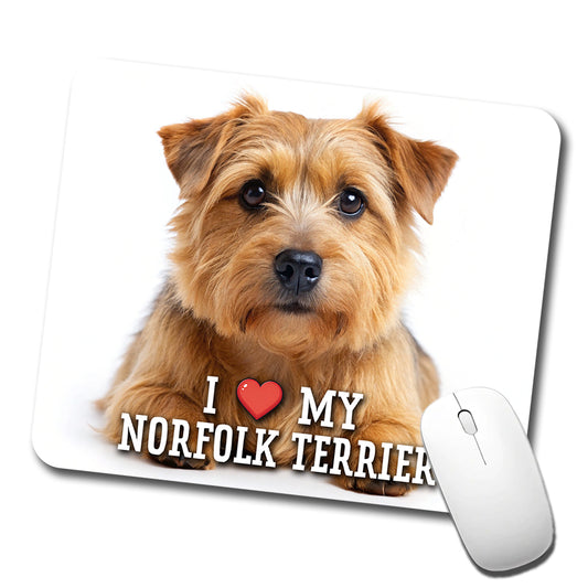 I Love My Norfolk Terrier Dog Heart Low Profile Mouse Pad Mat
