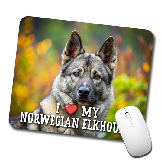 I Love My Norwegian Elkhound Dog Heart Low Profile Mouse Pad Mat