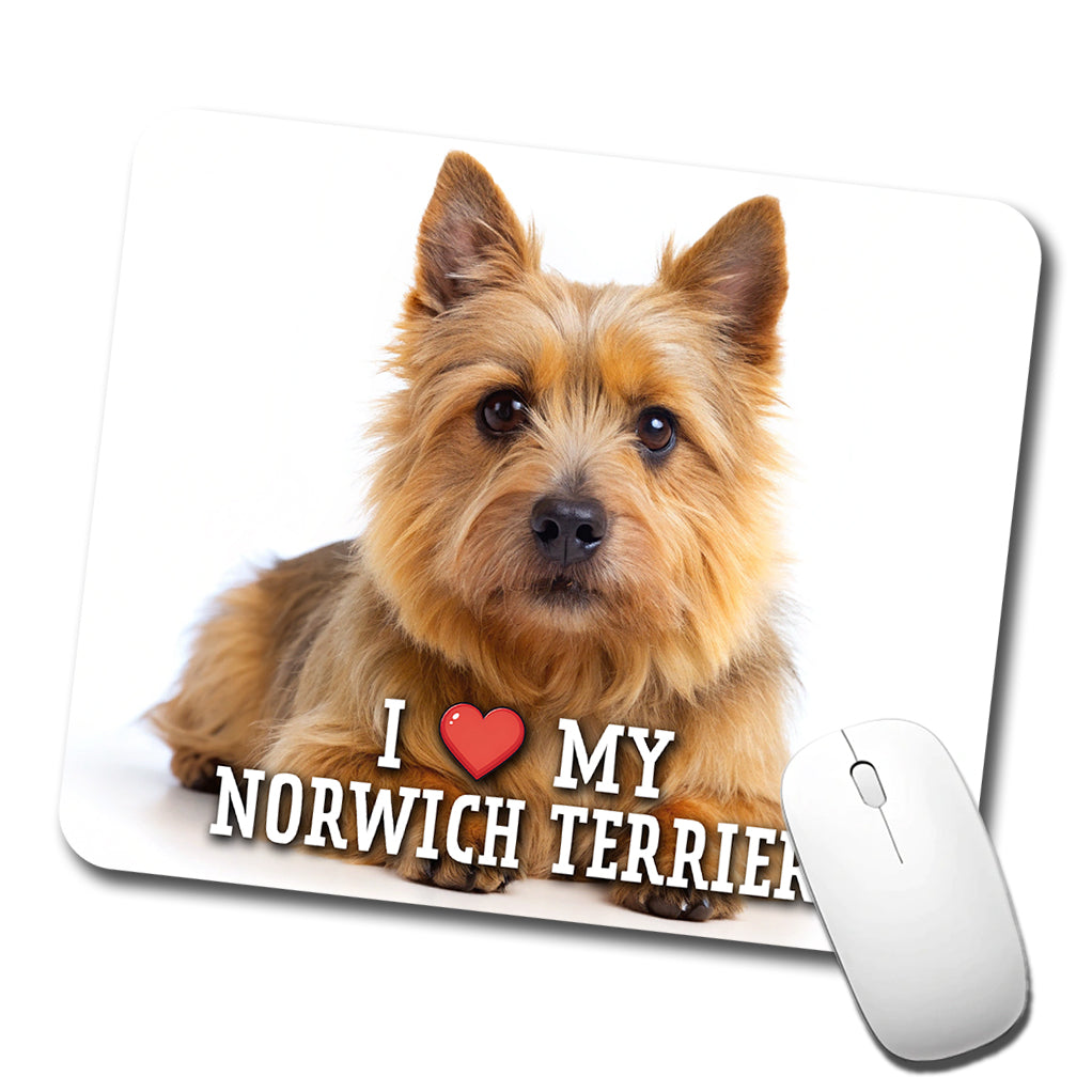 I Love My Norwich Terrier Dog Heart Low Profile Mouse Pad Mat