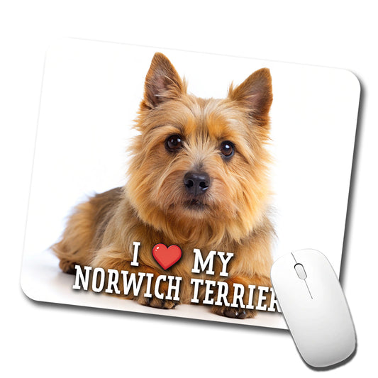 I Love My Norwich Terrier Dog Heart Low Profile Mouse Pad Mat