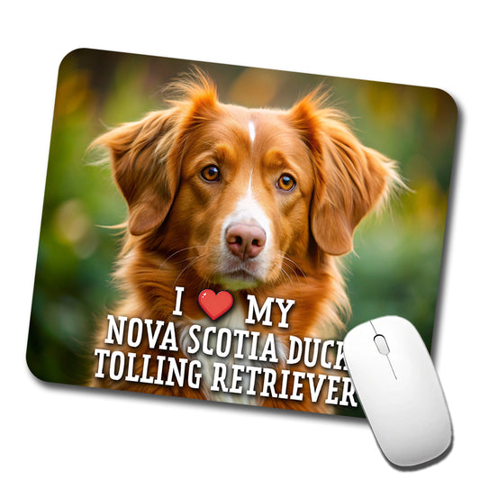 I Love My Nova Scotia Duck Tolling Retriever Dog Heart Low Profile Mouse Pad Mat