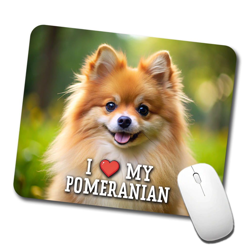 I Love My Pomeranian Dog Heart Low Profile Mouse Pad Mat