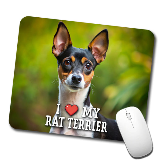 I Love My Rat Terrier Dog Heart Low Profile Mouse Pad Mat