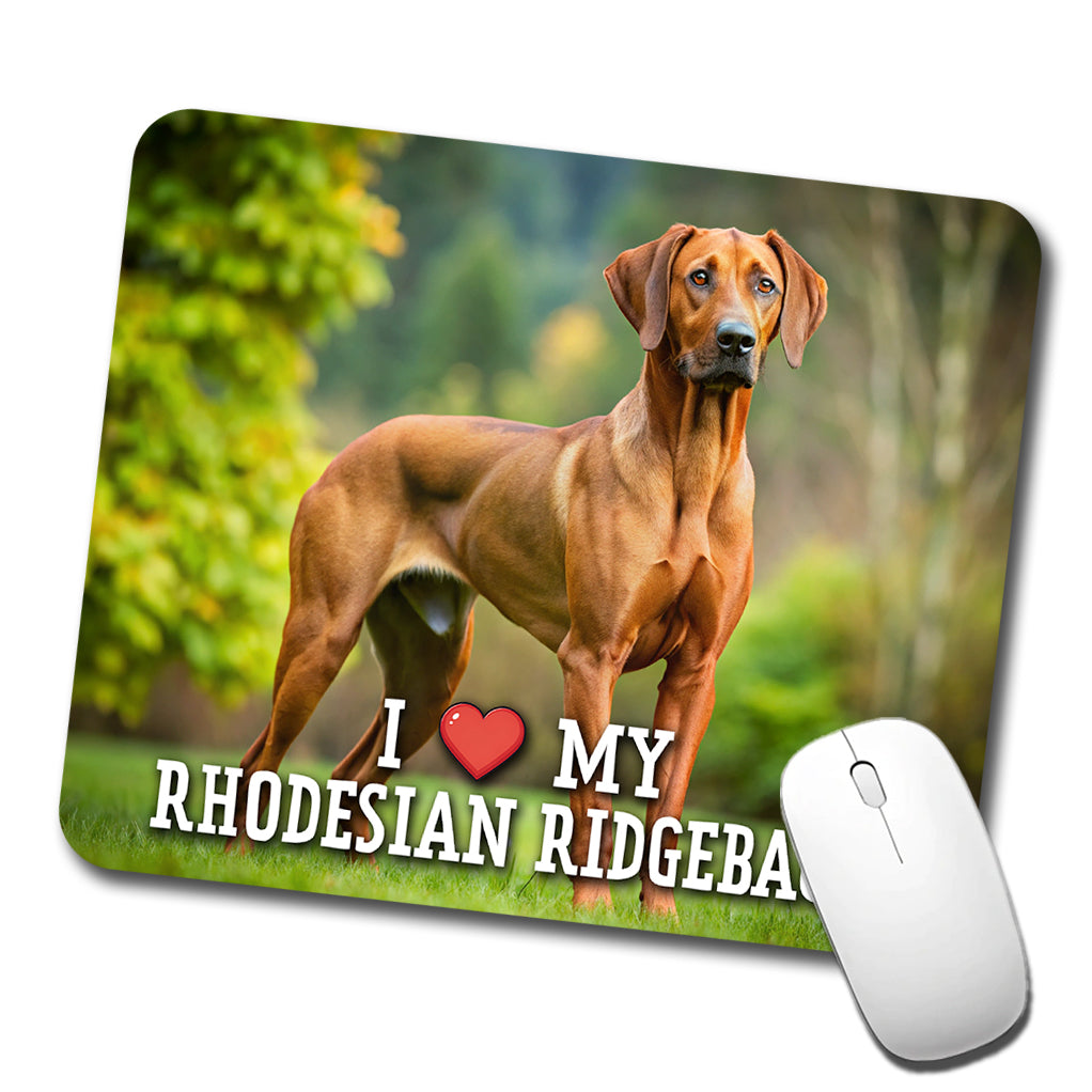 I Love My Rhodesian Ridgeback Dog Heart Low Profile Mouse Pad Mat