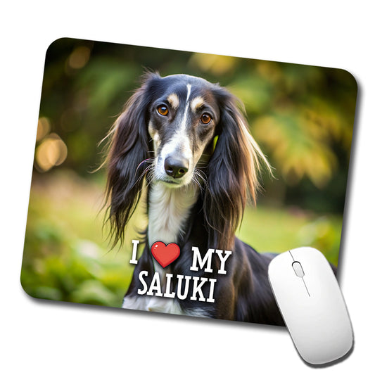 I Love My Saluki Dog Heart Low Profile Mouse Pad Mat