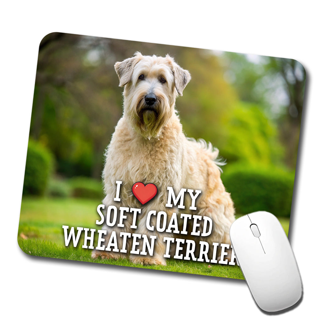 I Love My Soft Coated Wheaten Terrier Dog Heart Low Profile Mouse Pad Mat