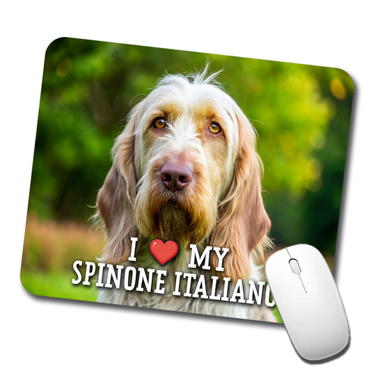 I Love My Spinone Italiano Dog Heart Low Profile Mouse Pad Mat