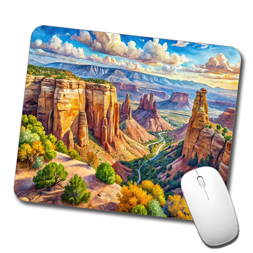 Colorado National Monument Colorado Watercolor Style Low Profile Mouse Pad Mat