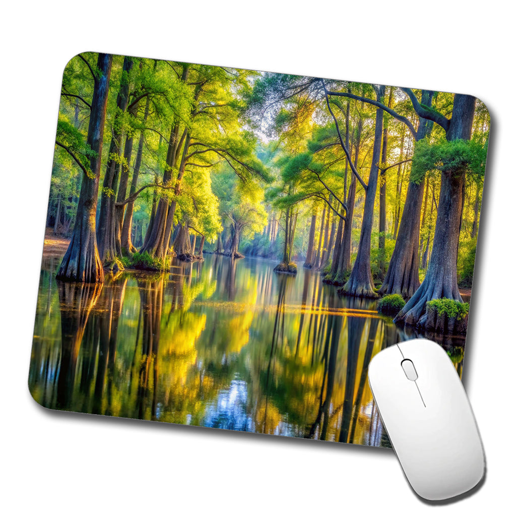 Congaree National Park South Carolina Watercolor Style Low Profile Mouse Pad Mat