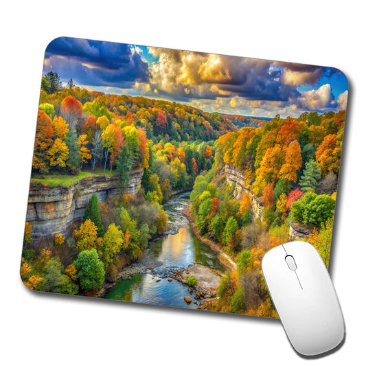 Cuyahoga Valley National Park Ohio Watercolor Style Low Profile Mouse Pad Mat