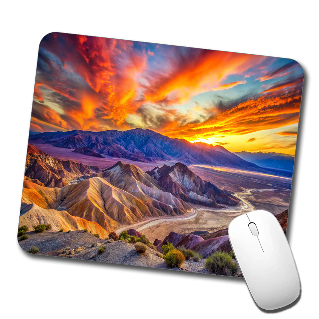 Death Valley National Park California Watercolor Style Low Profile Mouse Pad Mat