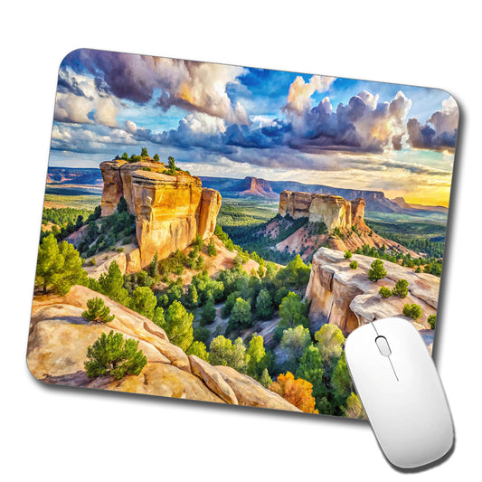 El Malpais National Monument New Mexico Watercolor Style Low Profile Mouse Pad Mat
