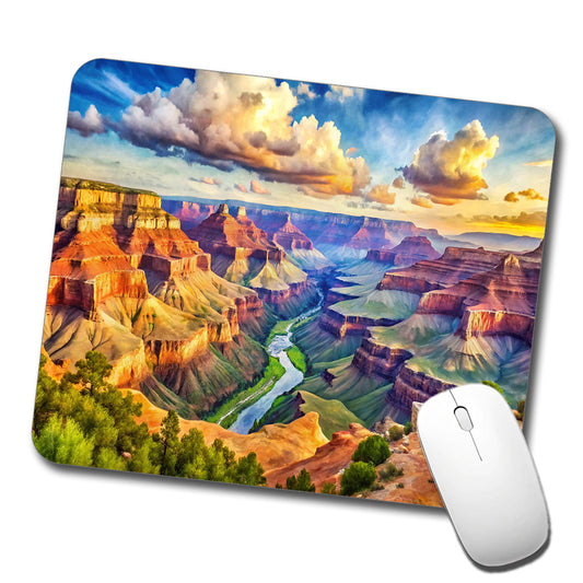 Grand Canyon National Park Arizona Watercolor Style Low Profile Mouse Pad Mat