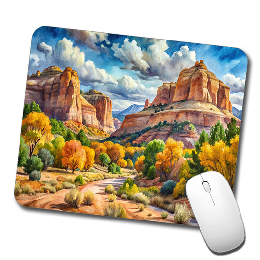 Grand Staircase - Escalante National Monument Utah Watercolor Style Low Profile Mouse Pad Mat
