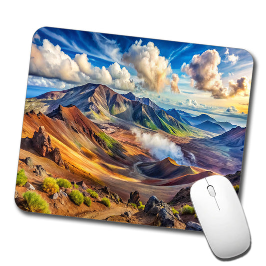 Haleakala National Park Hawaii Watercolor Style Low Profile Mouse Pad Mat