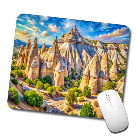 Kasha - Katuwe Tent Rocks National Monument New Mexico Watercolor Style Low Profile Mouse Pad Mat