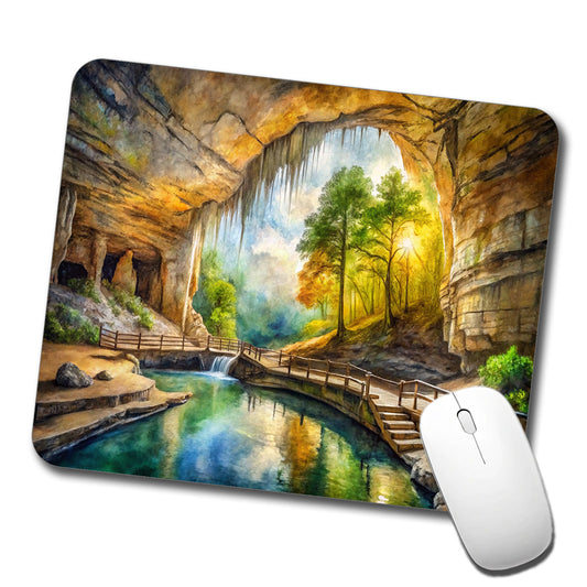 Mammoth Cave National Park Kentucky Watercolor Style Low Profile Mouse Pad Mat