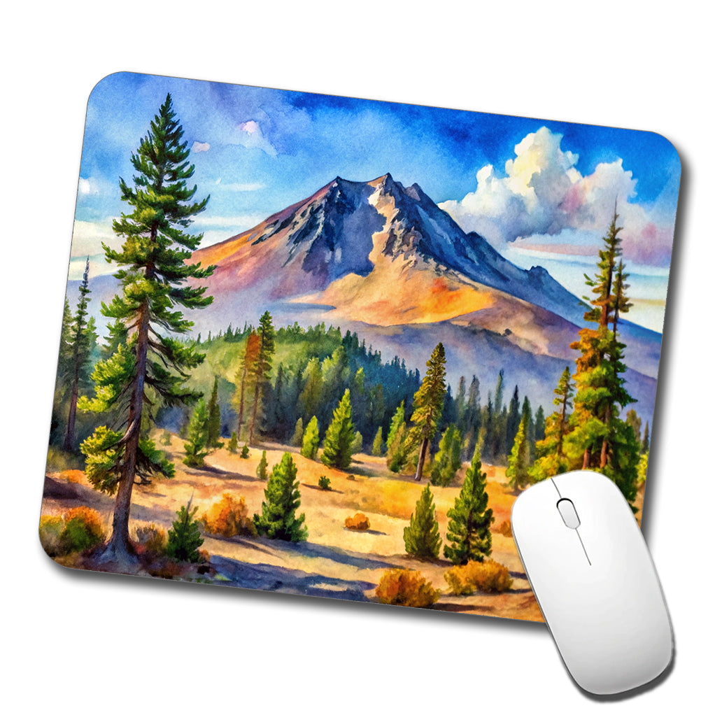 Newberry Volcanic National Monument Oregon Watercolor Style Low Profile Mouse Pad Mat