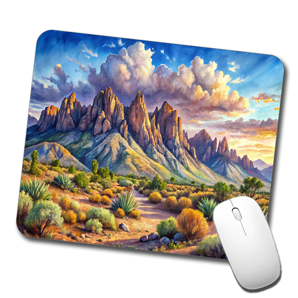 Organ Mountains-Desert Peaks National Monument New Mexico Watercolor Style Low Profile Mouse Pad Mat