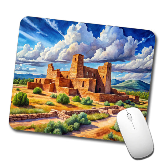Salinas Pueblo Missions National Monument New Mexico Watercolor Style Low Profile Mouse Pad Mat