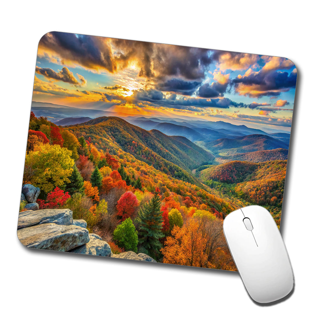 Shenandoah National Park Virginia Watercolor Style Low Profile Mouse Pad Mat