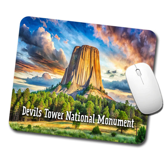 Devils Tower National Monument Wyoming Low Profile Mouse Pad Mat